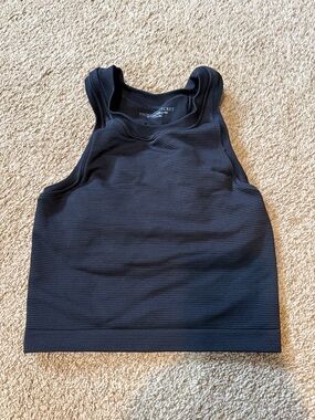 Victoria's Secret Black Ribbed Crop Tank